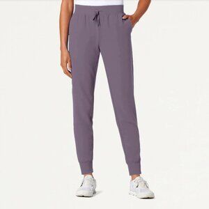 Jaanuu Silex Slim Knit-Waist Scrub Jogger in titanium, size small